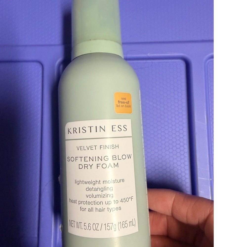 Kristin Ess Velvet Finish Softening Blow Dry Foam 5.6 oz Heat Protectant Foam